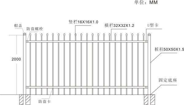 鋅鋼護(hù)欄圖紙